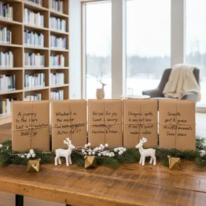 Wrapped books Christmas ideas for libraries