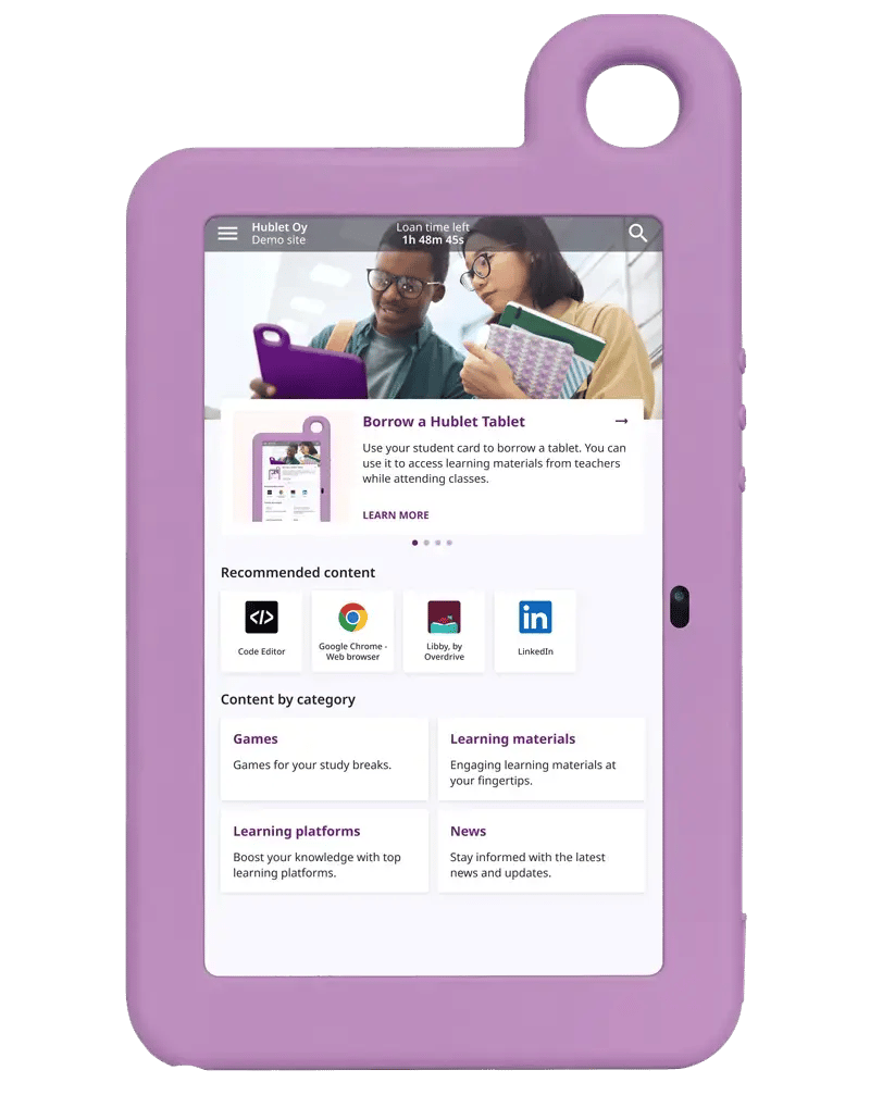 Enhance digital learning with tablet powered by Hublet 