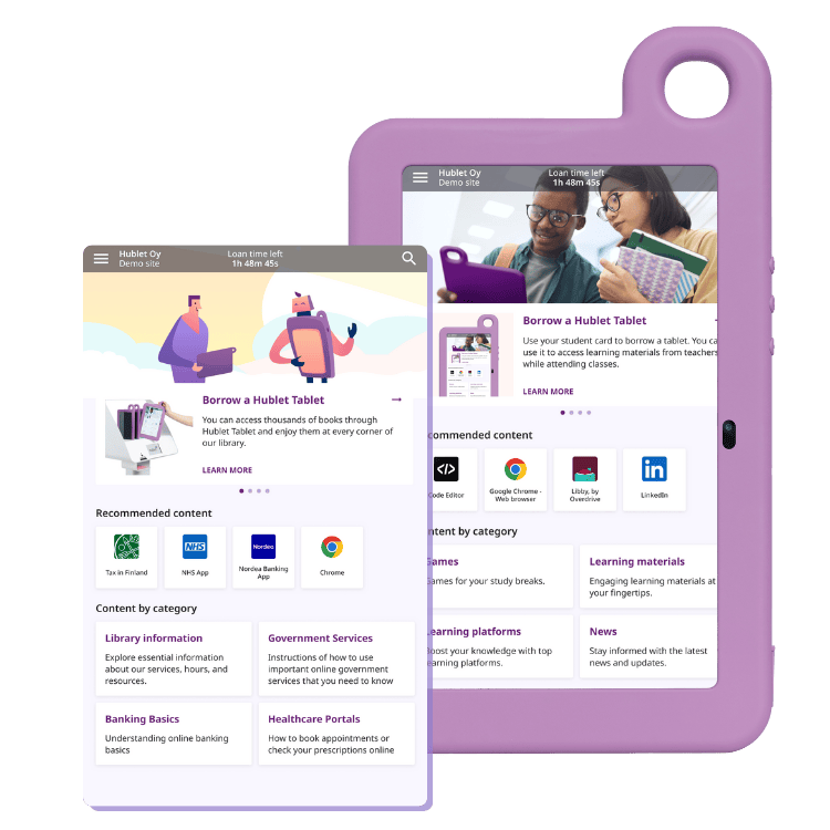 Hublet One Shared Tablets with flying out profile