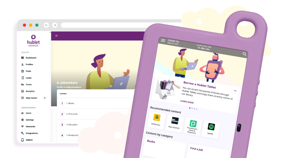 Job Seekers Profile on Hublet One library tablet