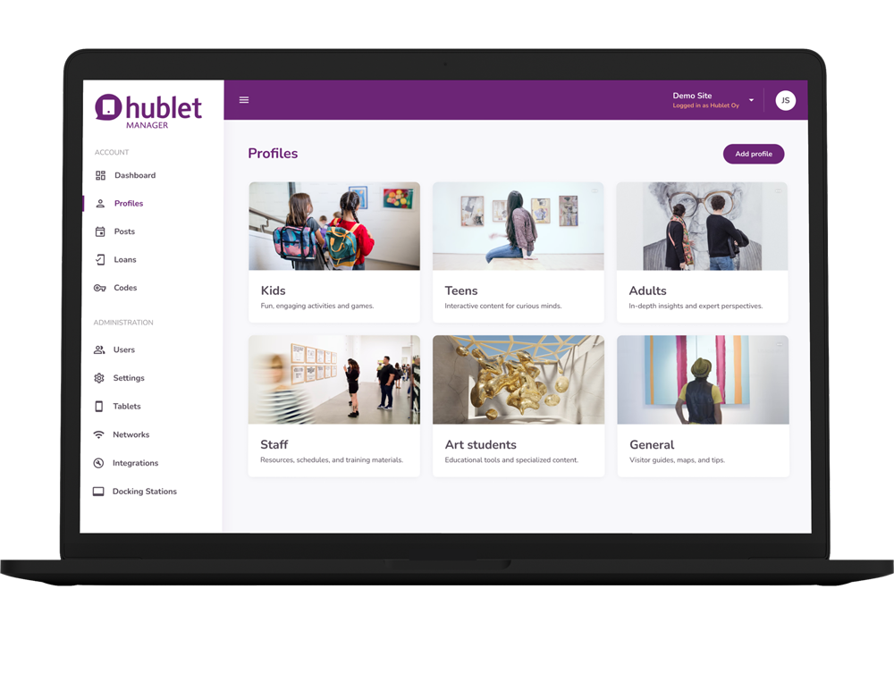 Museum-Hublet-Profiles---Hublet-Manager-for-Museum-Tablet