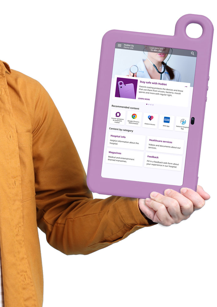 Man-hold-Hublet-Tablet-with-Healthcare-profiles