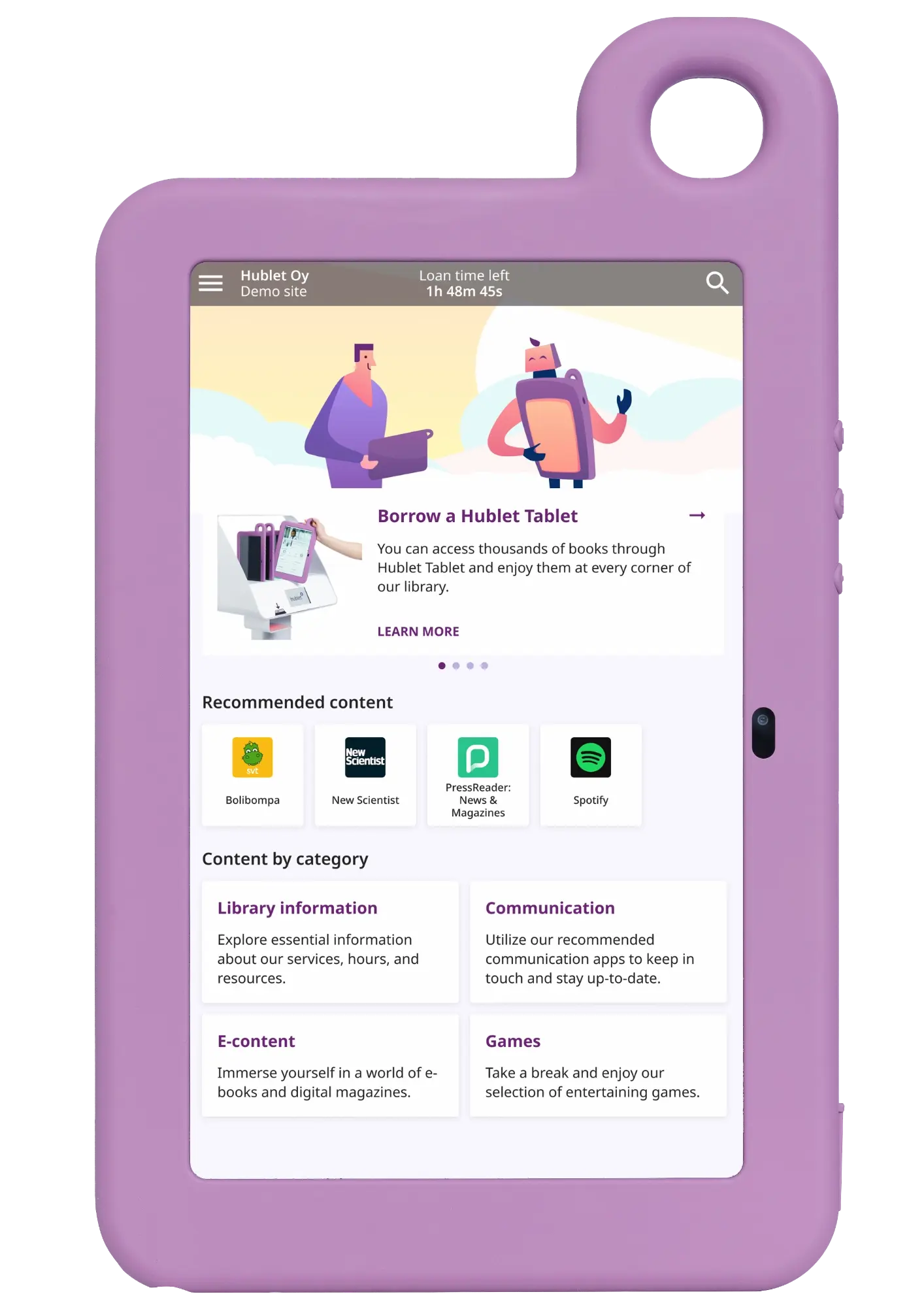 Hublet One using Hublet App manage tablet content