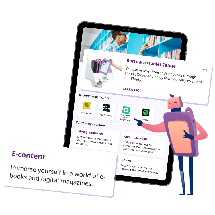 Library tablet lending with Hublet Solution